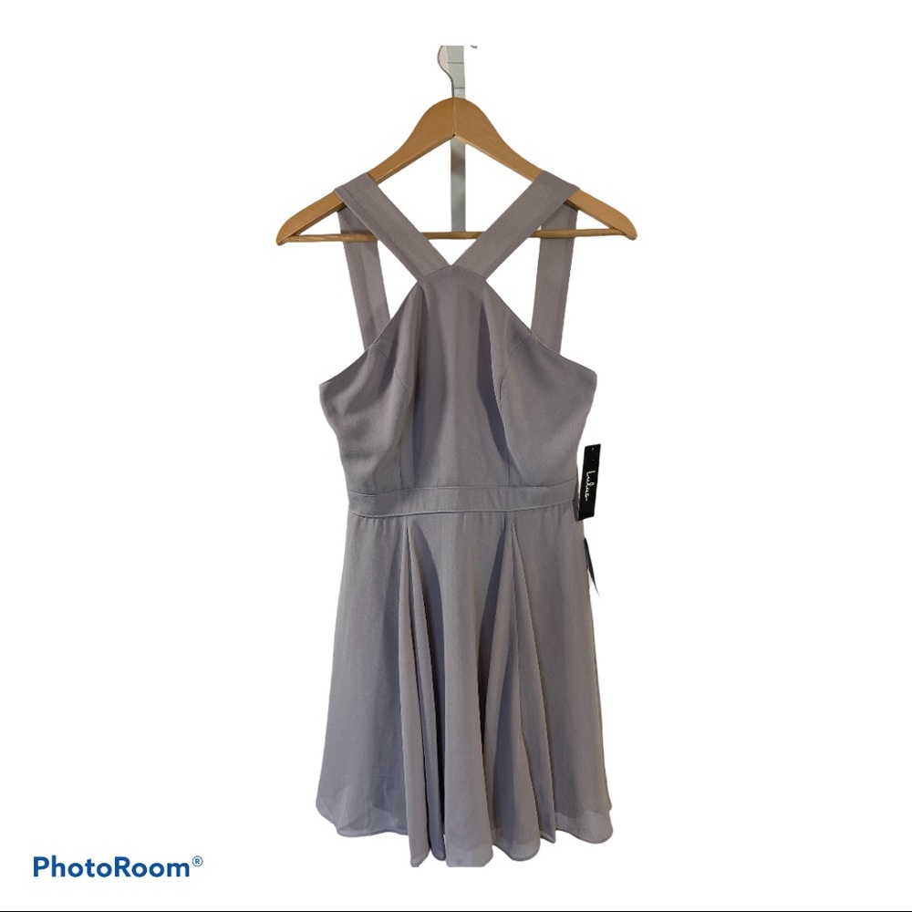 Lulu's Grey Skater Mini Dress